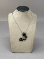 Load image into Gallery viewer, Silver, Black Onyx and Marcasite Butterfly Necklace
