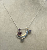 Load image into Gallery viewer, Vintage Silver Pendant with Mixed Stones
