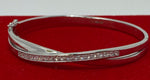 Load image into Gallery viewer, Silver and Cubic Zirconia Bangle
