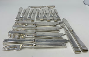 24 Piece Silver Plated Mappin & Webb Art Deco Fish Set