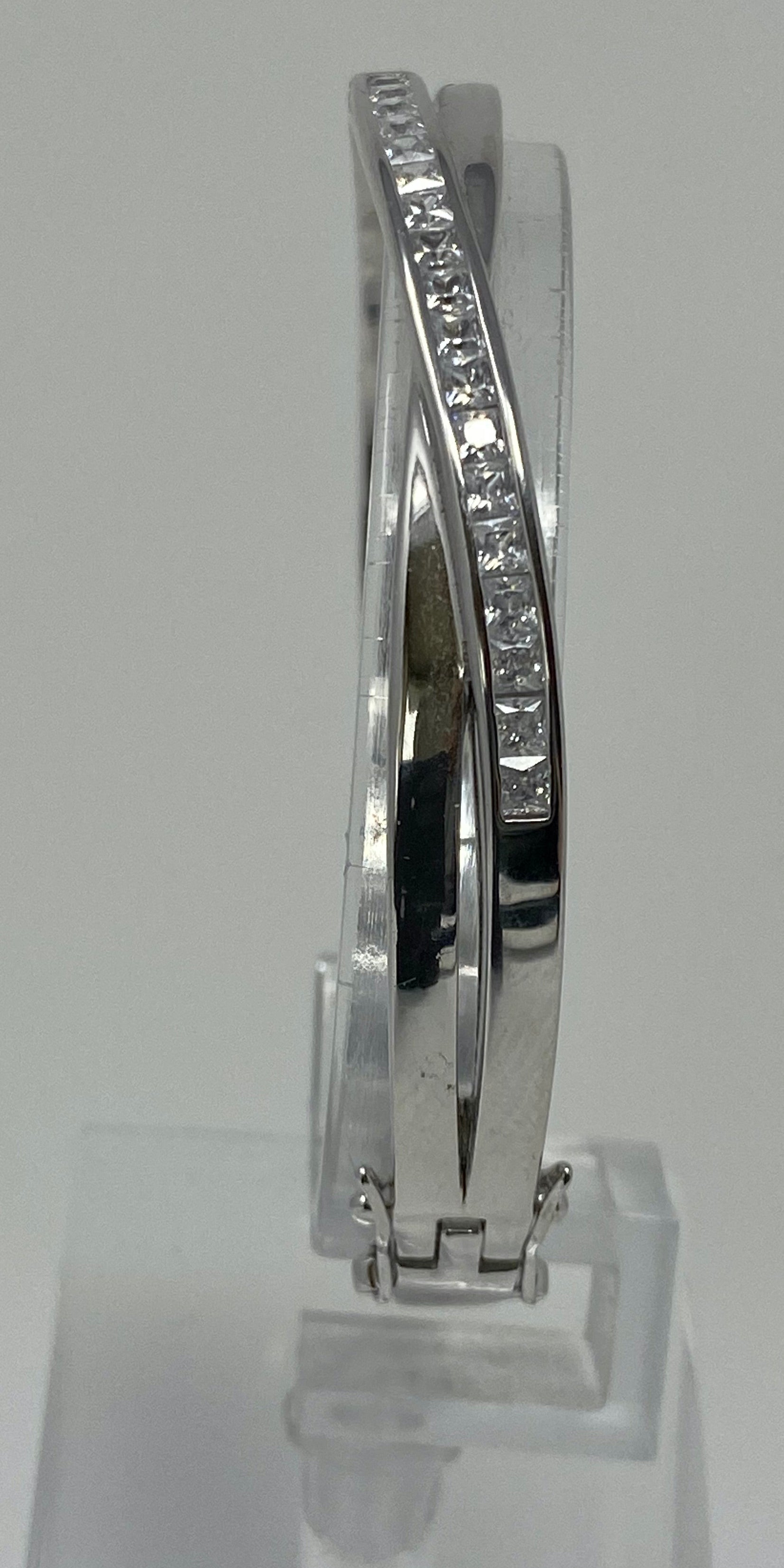 Silver and Cubic Zirconia Bangle