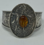 Load image into Gallery viewer, Silver and Amber Cuff/Bangle
