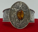 Load image into Gallery viewer, Silver and Amber Cuff/Bangle
