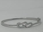 Load image into Gallery viewer, Silver Bangle with Cubic Zirconia
