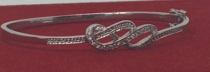 Silver Bangle with Cubic Zirconia