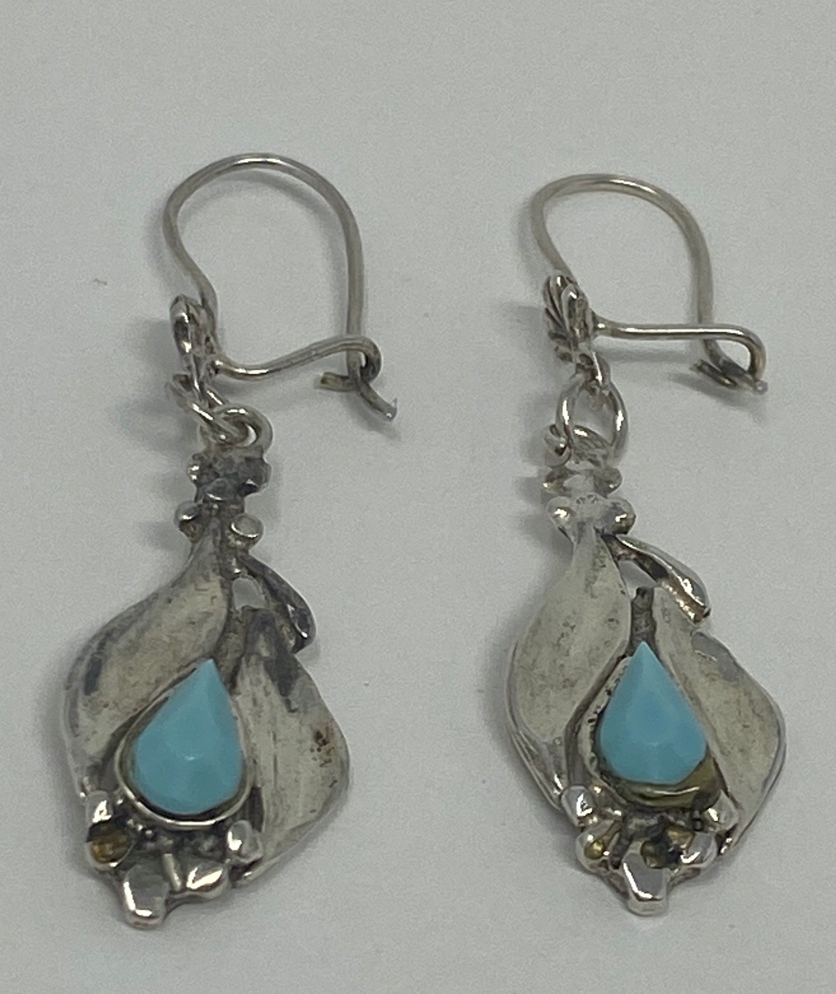 Vintage Silver and Turquoise Earrings