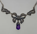 Load image into Gallery viewer, Silver, Amethyst and Marcasite Necklace
