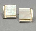 Load image into Gallery viewer, Silver and Mother of Pearl Cufflinks
