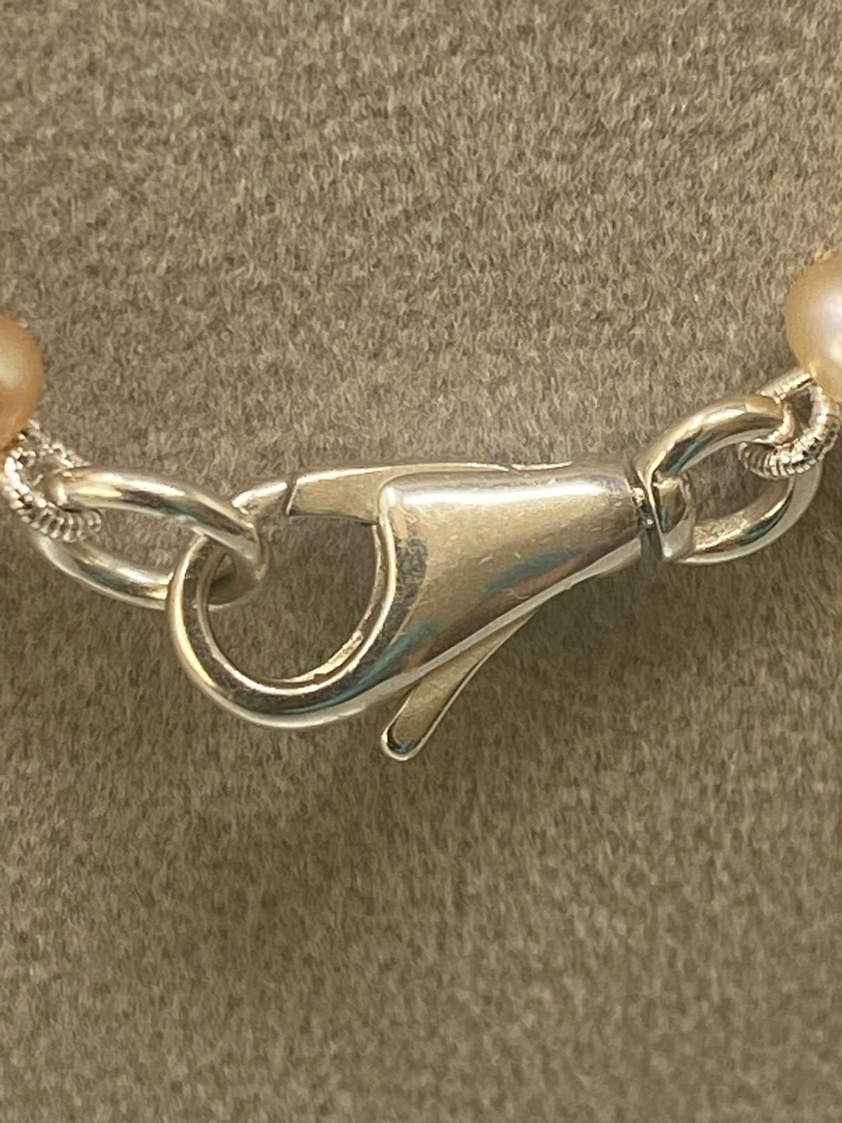Sterling Silver & Pink Sea Pearl Necklace