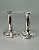 Load image into Gallery viewer, Pair of Sterling Silver 5.5inch - 13.5cms Column Candlesticks - never been used
