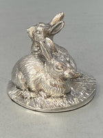 Load image into Gallery viewer, Pair of Medium SizedSterling Silver Pair of Rabbits
