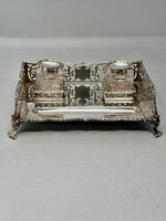 Load image into Gallery viewer, Antique Sterling Silver Two Bottle Inkstand

