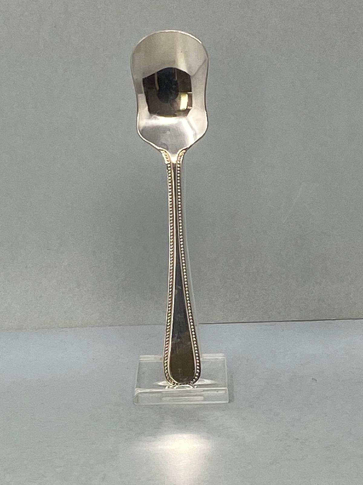 Silver Plated Preserve Spoon - Bead Pattern