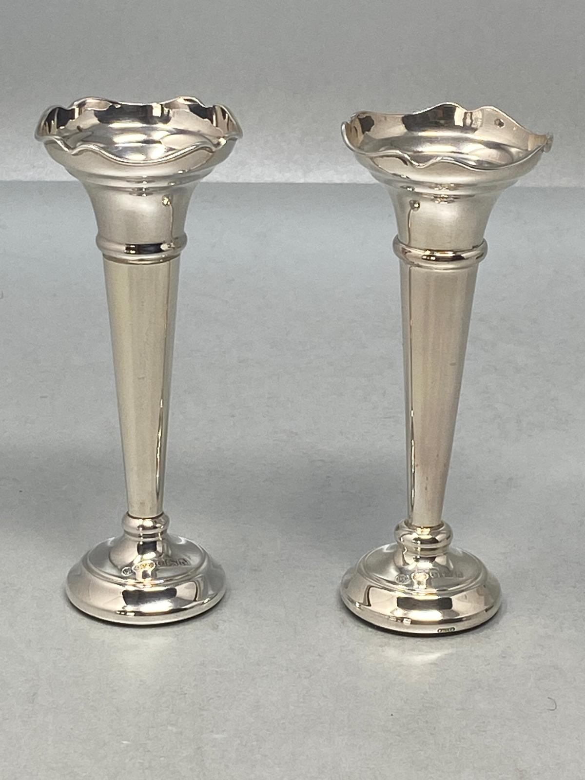Pair of Sterling Silver Bud Vases