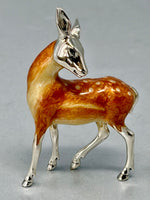 Load image into Gallery viewer, Sterling Silver and Enamel Female Deer (Doe) - full english hallmark by Saturno
