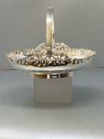 Load image into Gallery viewer, Victorian Silver Plated Hand Chased Basket with Handle
