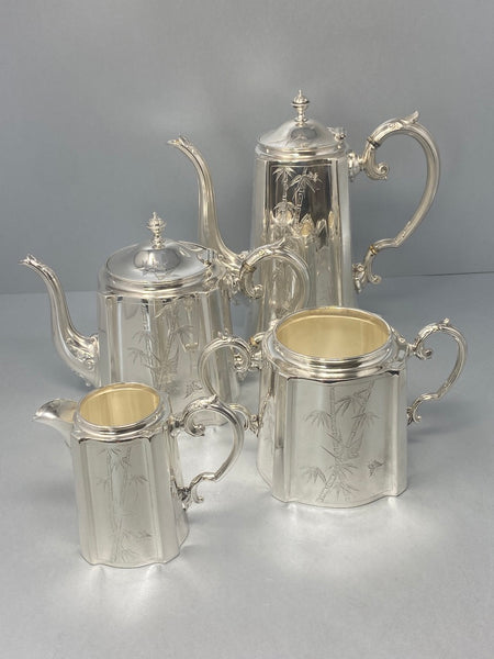 Antique Victorian Silver Plated Four Piece Tea Coffee Set