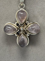 Load image into Gallery viewer, Silver and Rose Quartz Necklace
