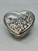 Load image into Gallery viewer, Antique Heart Shaped Sterling Silver and Glass Table Box
