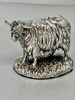 Load image into Gallery viewer, Sterling Silver Highland Cattle Model - full english hallmark
