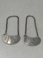 Load image into Gallery viewer, Pair of Antique Sterling Silver Whiskey Tot Labels
