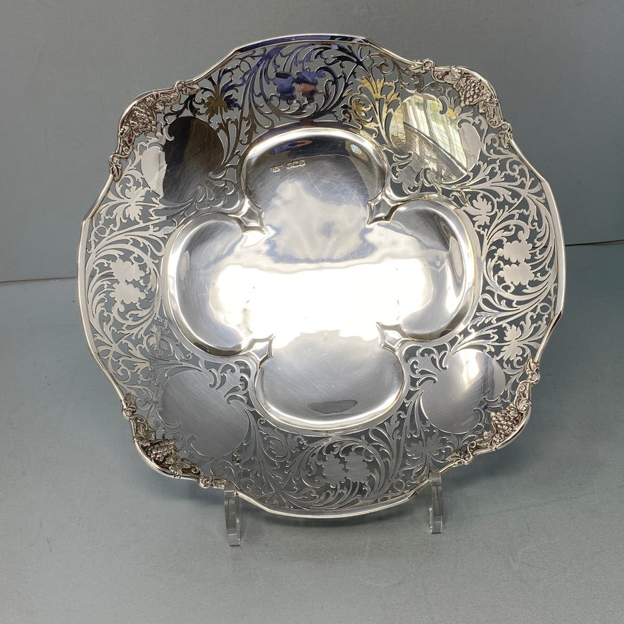 Sterling Silver Pierced Fruit/Cake Dish