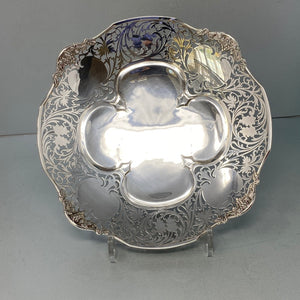 Sterling Silver Pierced Fruit/Cake Dish