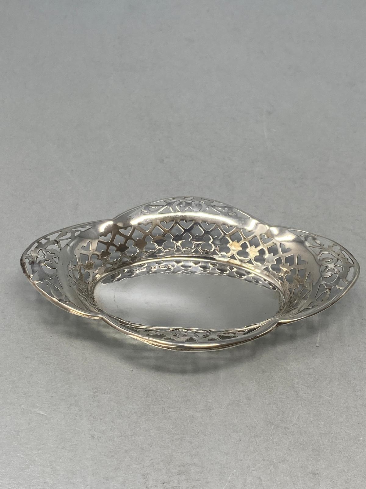Oval Pierced Sterling Silver Shaped Dish