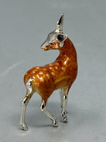 Load image into Gallery viewer, Sterling Silver and Enamel Female Deer (Doe) - full english hallmark by Saturno
