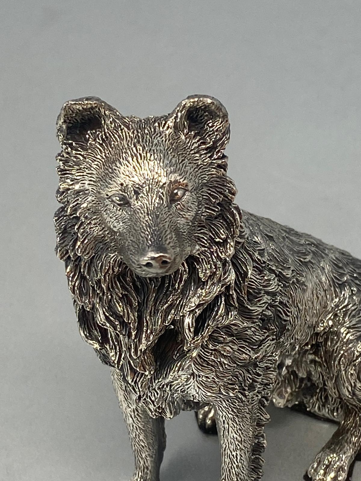Sterling Silver border Collie Sheepdog Model