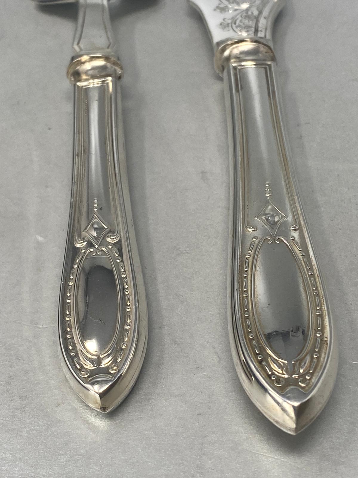 Pair of Antique Victorian Silver Plated Fish Servers in case (new)
