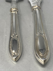 Pair of Antique Victorian Silver Plated Fish Servers in case (new)
