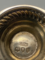 Load image into Gallery viewer, Superb Set of Four Antique Sterling Silver Embossed Salts with original gilt interiors and excellent condition
