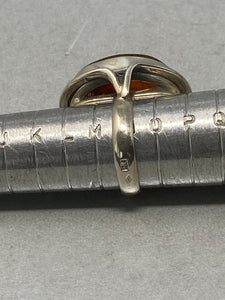 Sterling Silver and Natural Baltic Amber Ring