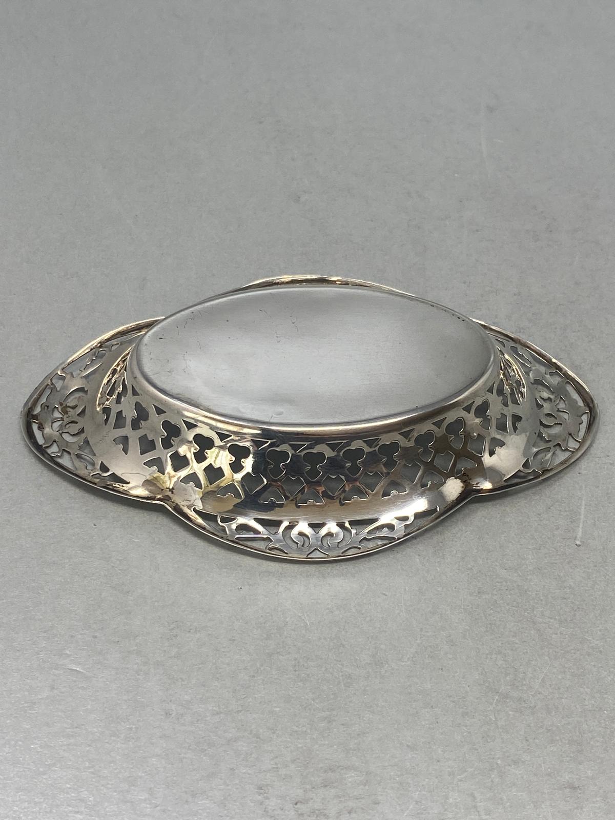Oval Pierced Sterling Silver Shaped Dish