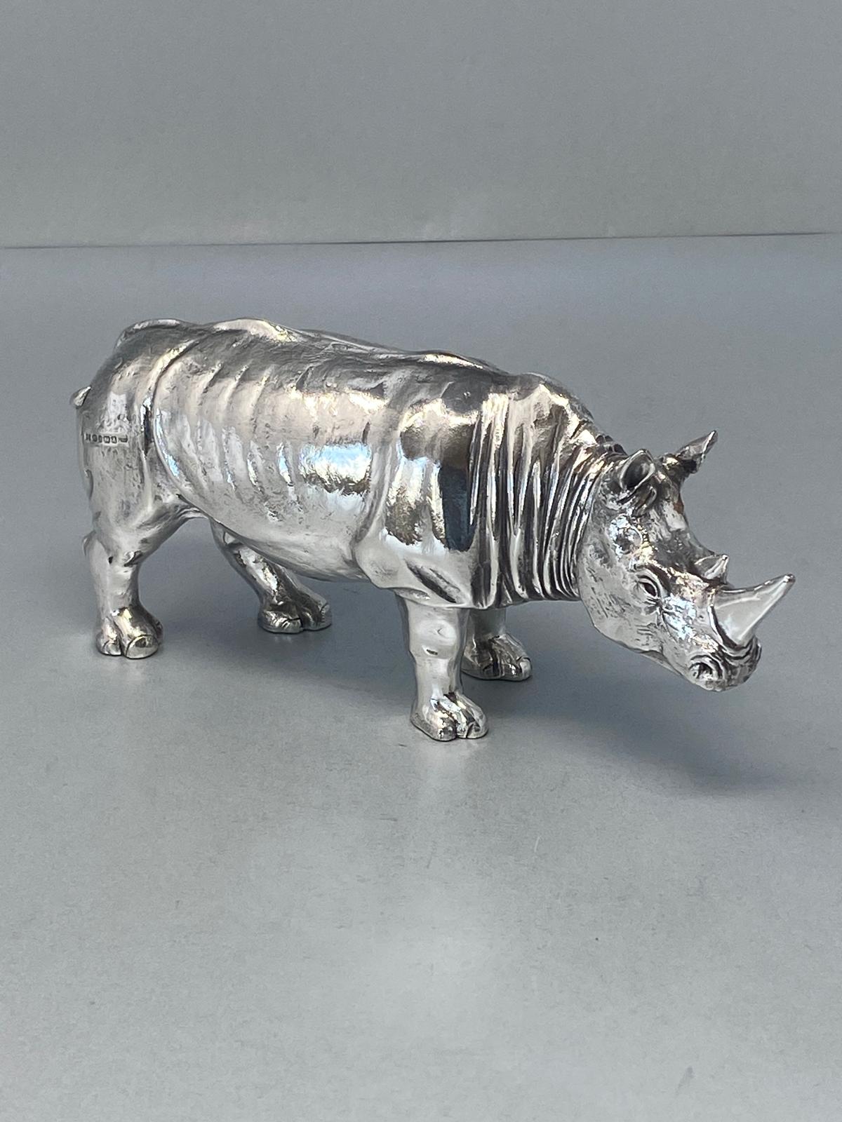 Sterling silver Rhino model - brand new - full english hallmark