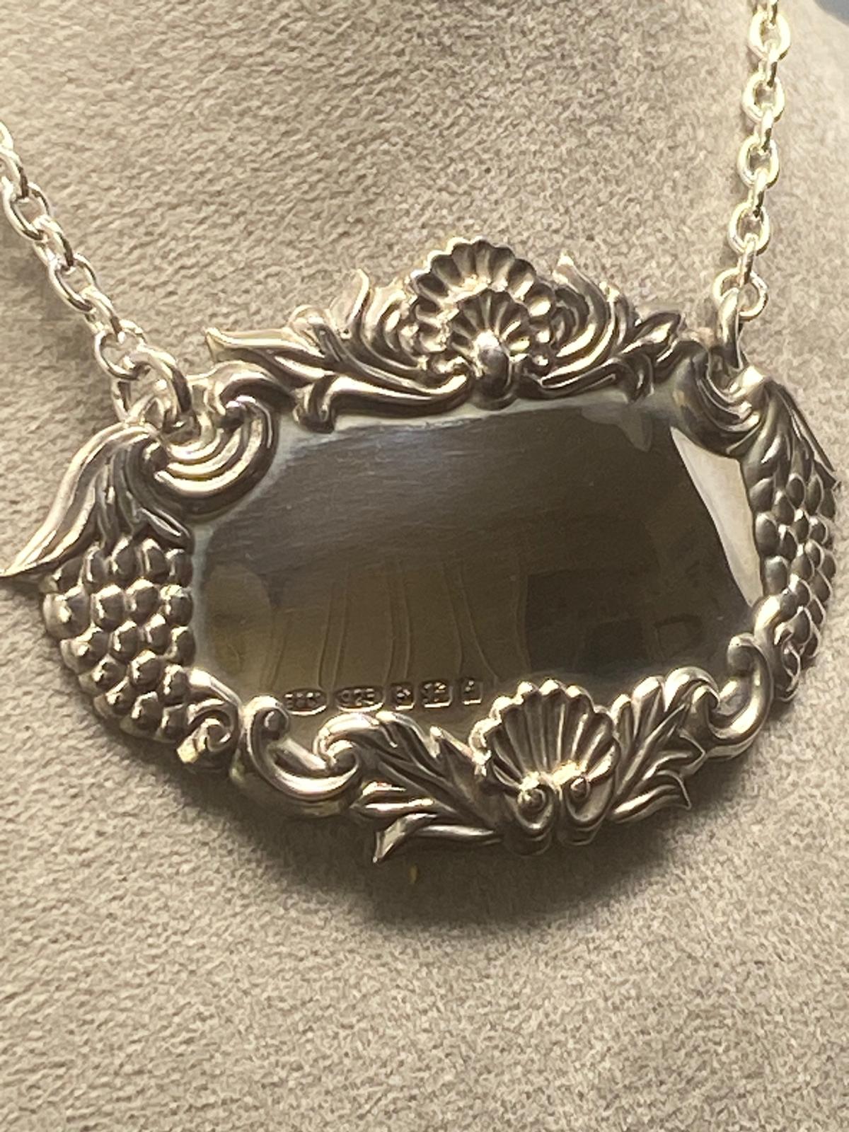 Plain Sterling Silver Wine Label