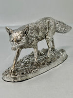 Load image into Gallery viewer, Sterling Silver Stalking Fox Model - full english hallmark
