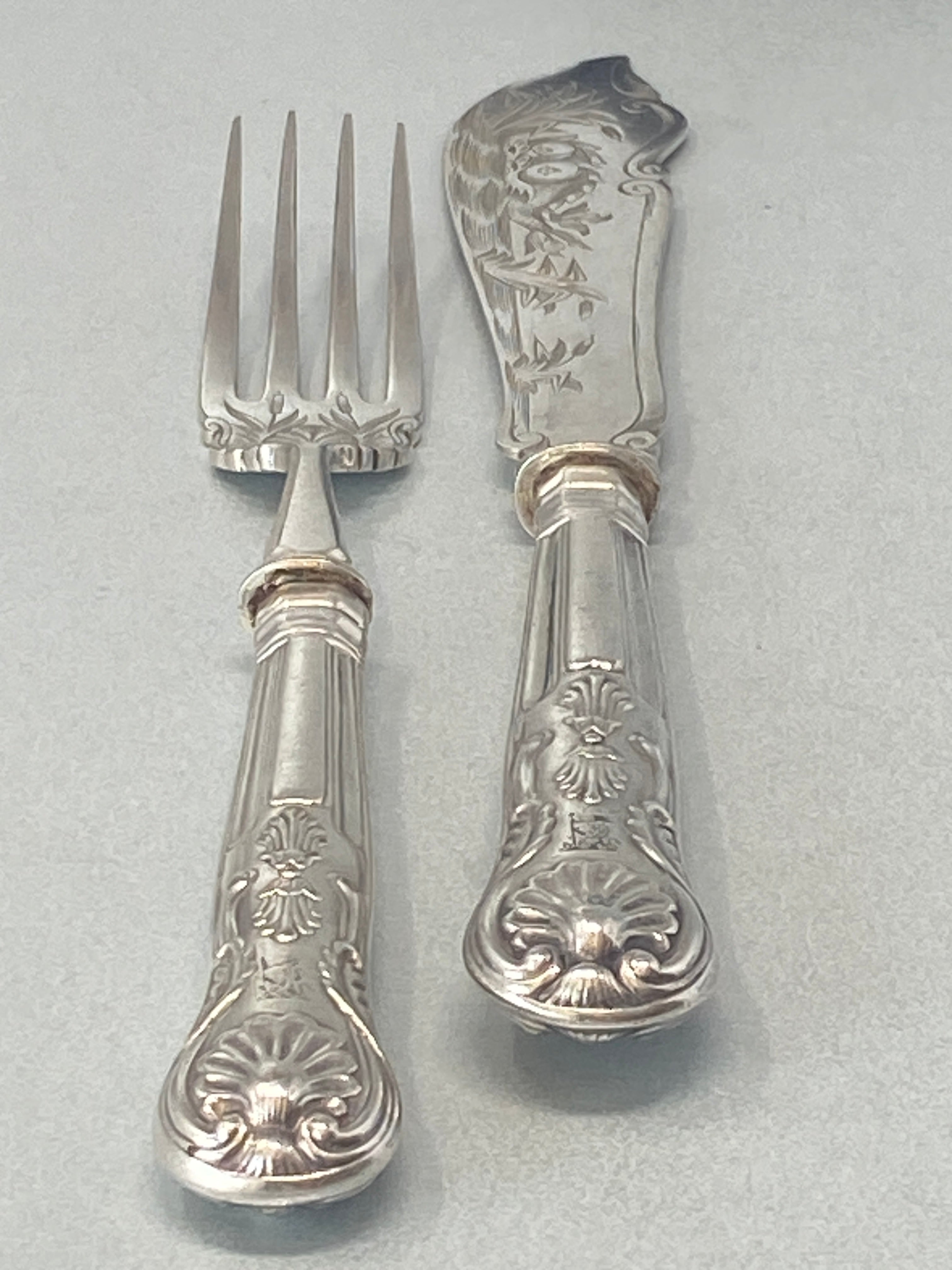 8 Pairs Victorian Silver Plated Fish Eaters