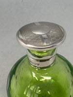 Load image into Gallery viewer, Sterling Silver and Green Crystal Perfume Bottle

