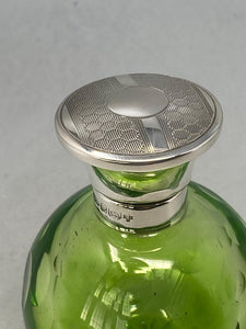 Sterling Silver and Green Crystal Perfume Bottle