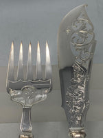 Load image into Gallery viewer, Pair of Antique Victorian Silver Plated Fish Servers in case (new)
