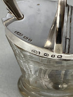 Load image into Gallery viewer, Antique Sterling Silver &amp; Glass Mustard Pot - Coal Scuttle
