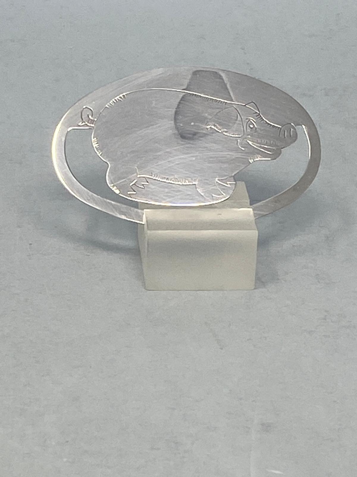 Sterling Silver Pig Bookmark