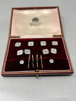 Load image into Gallery viewer, Antique 9ct Gold and Diamond Dress Shirt Set by Aspreys in Original Case
