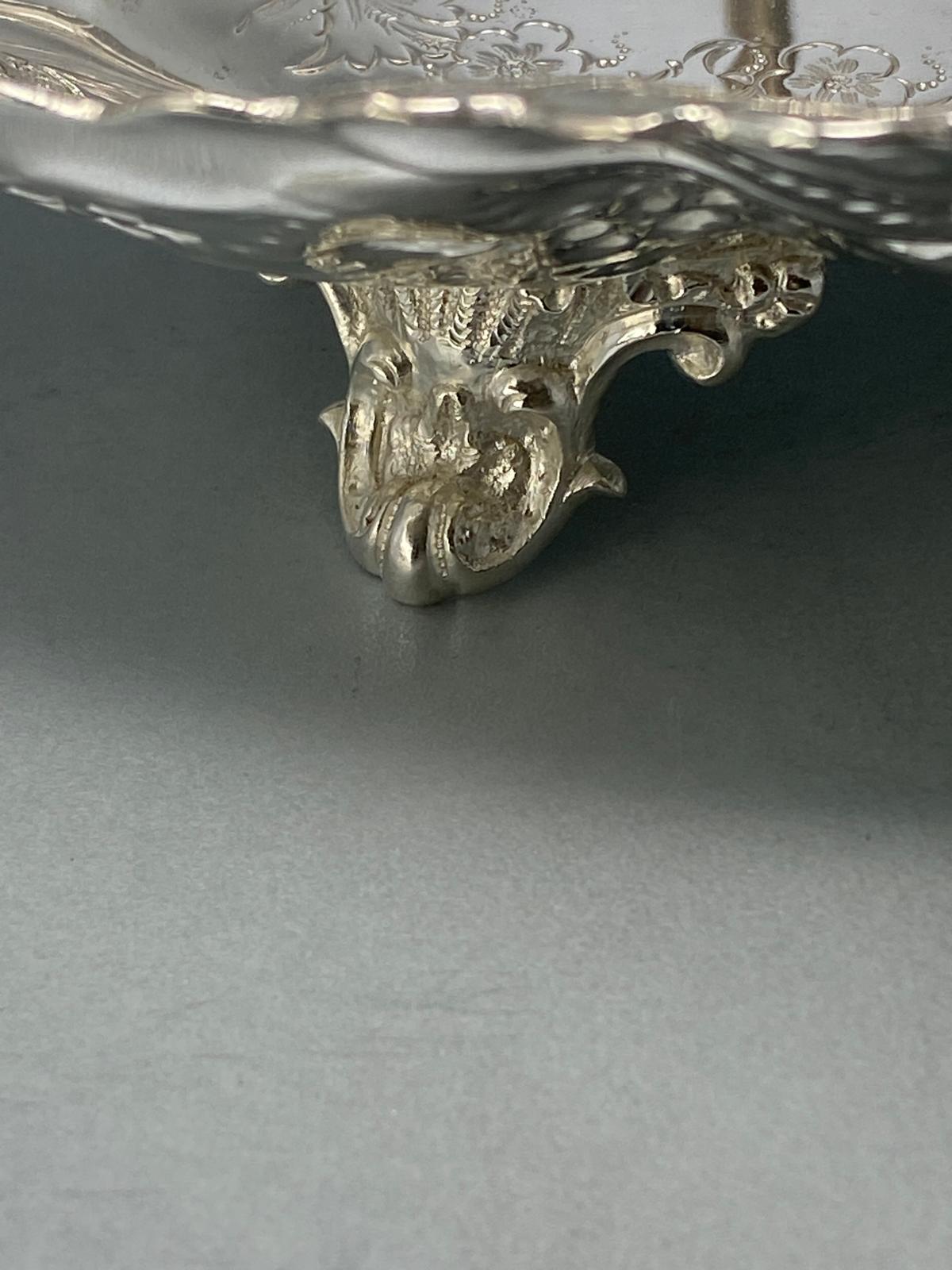 Antique Victorian Silver Plated Swing Handle Basket