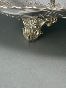 Antique Victorian Silver Plated Swing Handle Basket