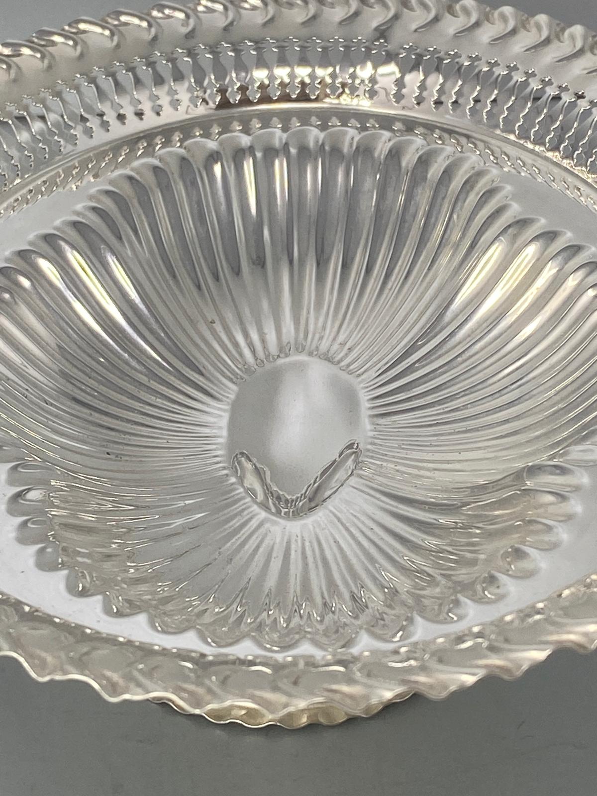 Antique Victorian Silver Plated Cake/Fruit Basket with Swing Handle