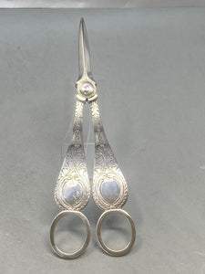Antique Silver Plated Grape Scissors