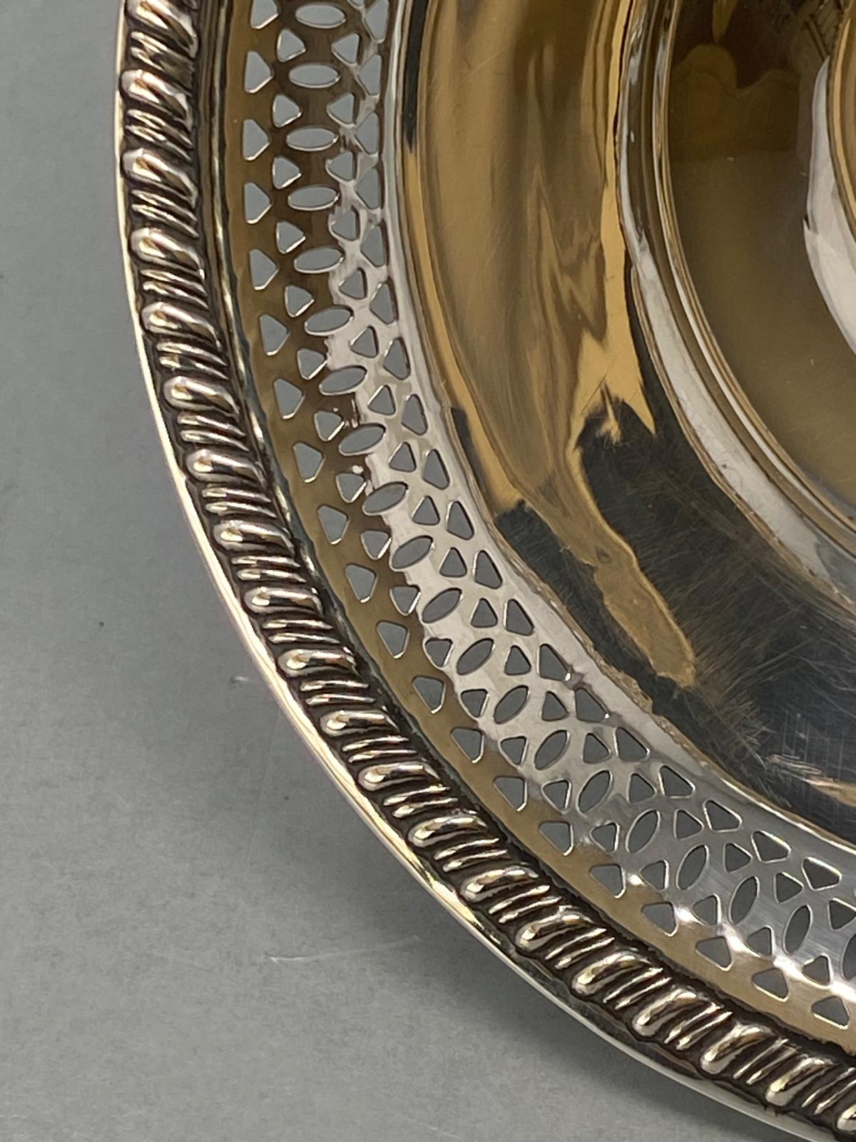 Sterling Silver Pierced Dish with Gadroon Border